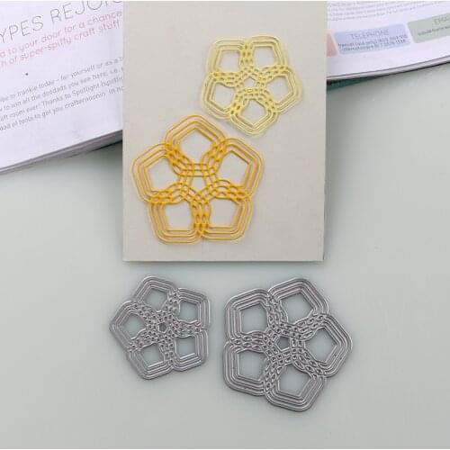 DUOFEN METAL CUTTING DIES pentagon flowers stencil DIY Scrapbook Paper Album 2019 new