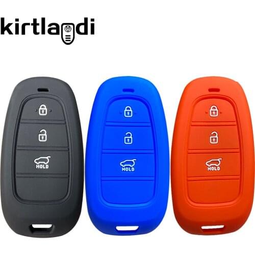 Silicone Car Key Case Fob for Hyundai Tucson Sonata 8 2019 2020 2021 Cover Smart Remote Control 3 Buttons Accessories Key Holder