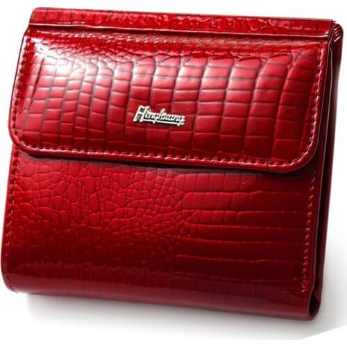 HH Mini Wallet womens wallets and Purses Alligator Short Wallet Genuine Leather Female Purse ID Card Holder Money Coin bags