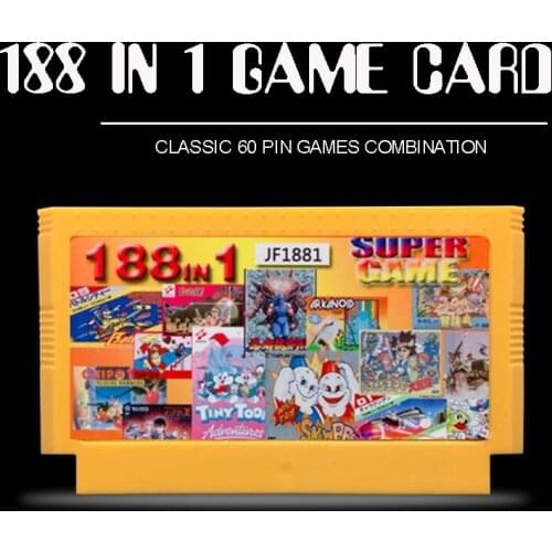 New Arrival 188 IN 1/ 500 in 1 Classic Games Collection 8 Bit 60 Pins Game Card for Video Game Console Memory Card