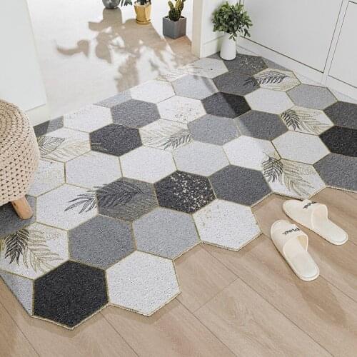 Geometric Home Door Mat Carpet Living Room Custom Hallway Mat Carpet Anti-slip Freely Cutting Dust-proof Floor Entrance Door Mat