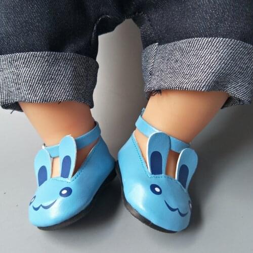 Cute doll Leather shoes for 18 inch girl doll and baby new born dolls rabbit shoes