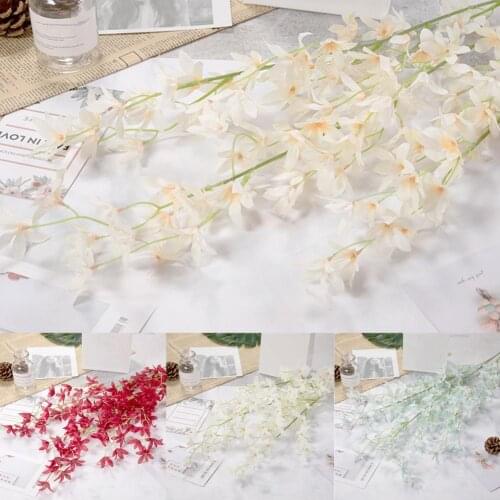 Beautiful Artificial Dried Flowers Exquisite Faux Silk Flower Wide Application Visual Effect Simulation Oncidium for Home