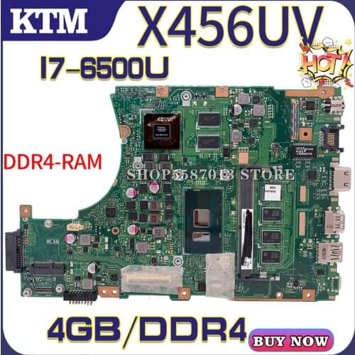 A456U for ASUS X456UJ X456UVK X456UB F456U X456UV laptop motherboard X456UQK mainboard test OK i7-6500u cpu DDR4-4GB-RAM