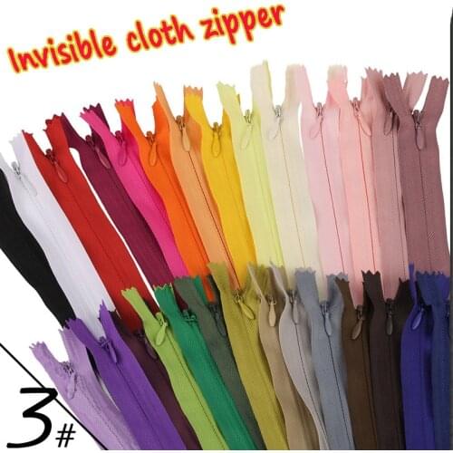 10pcs 15cm 20cm 35cm 45cm 50cm 60cm 65cm Invisible Zippers Nylon Coil Zipper Tailor For Handcraft Sewing Cloth Accessorie