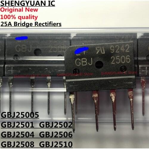 10pcs/lot GBJ25005 GBJ2501 GBJ2502 GBJ2504 GBJ2506 GBJ2508 GBJ2510 25A Bridge Rectifiers 100% new imported original 100% quality