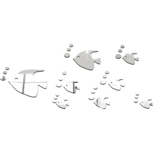 Bubble Fish Wall Stickers Marine Fish Mirror Stickers Acrylic Mirror Self-adhesive Childrens Room Kindergarten Home Decoration