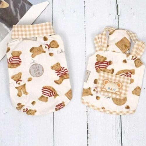 New summer thin Teddy than panda dog clothes print bear camisole couple shirt small clothing