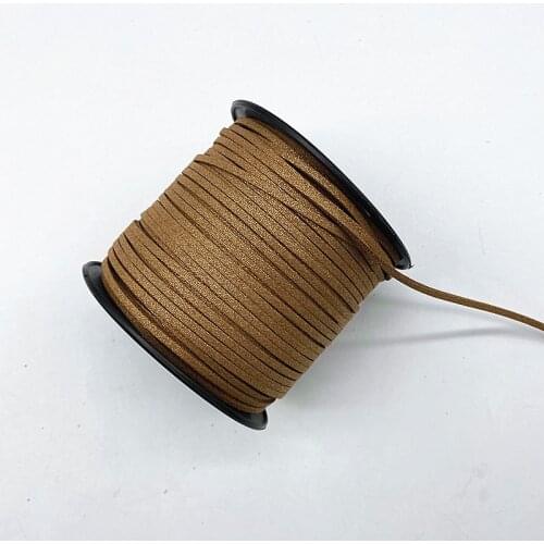 New 5yards 3mm Flat Faux Suede Braided Leather Lace Cord Korean Velvet Leather Handmade Thread String Rope for Jewelry Making#01