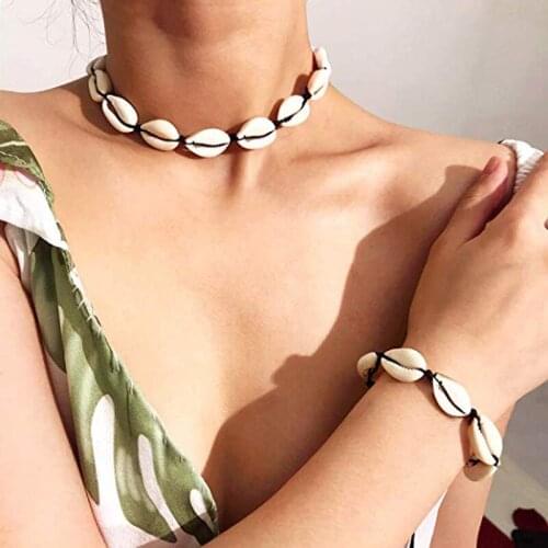 Cowrie Shell Necklace Handmade Adjustable Seashell Choker Summer Jewelry For Women Girls New Design