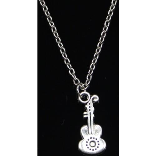 New Fashion Necklace 21x9mm acoustic guitar Pendants Short Long Women Men Colar Gift Jewelry Choker