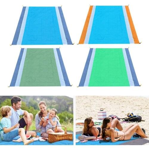 Portable picnic color block waterproof folding picnic camping tent mat beach blanket outdoor picnic mat camping equipment