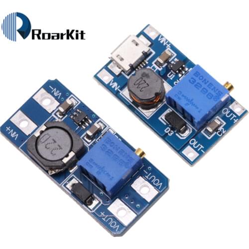 5PCS/LOT MT3608 DC-DC 2A Boost module pressure plate 2A Max Step Up Power Module with MICRO USB Booster Power Module For Arduino