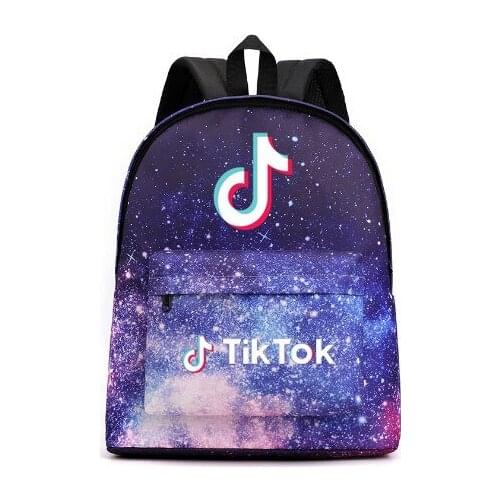 Tik ToK Printing Backpack School Bags For Girls Boys Travel Bag Women Backpack Students Mochila Feminina Purple