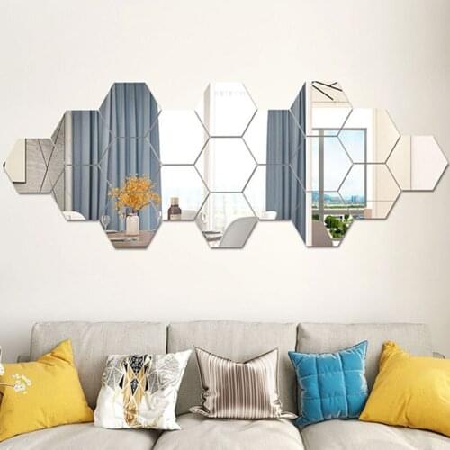 Removable Acrylic Mirror DIY Setting Wall Sticker Hexagon Home Decor Mirror Decor Stickers Art Party Wall Decoration