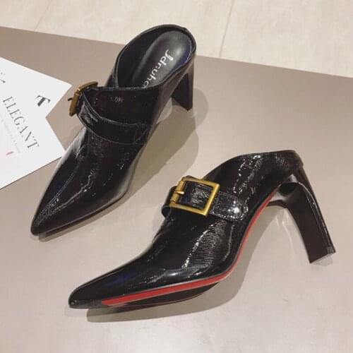 Pointed Toe Women Slides Slippers Slip On Thin High Heels Sandals Mules Shoes Party Elegant Pumps Outdoor Flip Flops Slides Mule