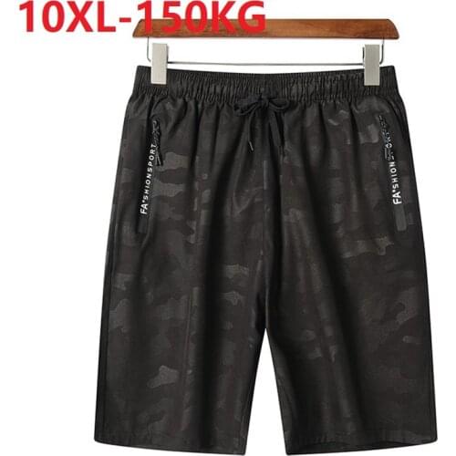 Summer men Quick dry geometry Camouflage shorts letter plus size 8XL 9XL 10XL zipper shorts sports oversize loose shorts thin 70