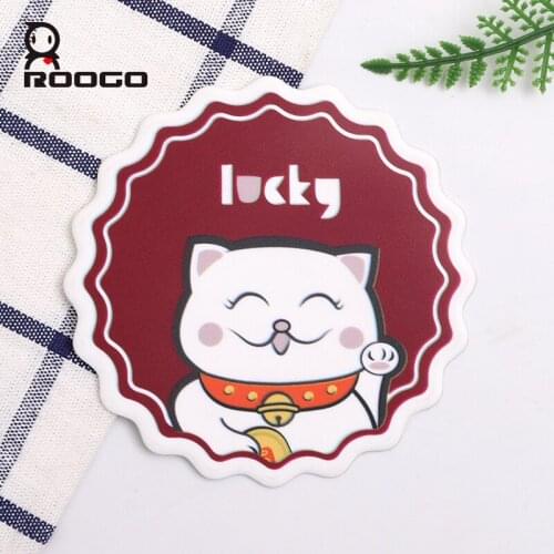 Special Design Cup Mat Animal Pattern Cute Cat Kitchen And Living Room Desktop Decor Eco-Friendly Material Coffee Tea Pad