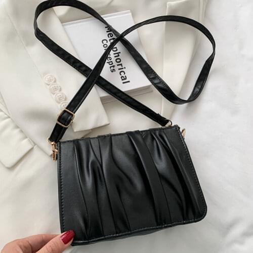 Summer Trend Handbags For Women 2021 Designer Casual Female Single Shoulder Bag Fashion Crossbody Bag Simple Pleated Ladies Bag