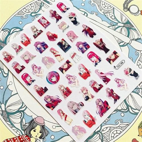 TSC-140 Beautiful woman with long hair 3D Back glue Nail Art Stickers Decals Sliders Nail ornament decoration