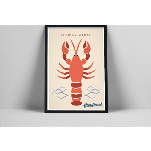 You're My Lobster Portland Maine Travel City Vintage Poster and Prints Wall Art Canvas Painting For Living Room Home Decoration