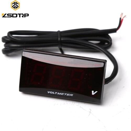ZSDTRP DC 12V Waterproof Car Boat Motorcycle LED Voltmeter Digital Display Voltage Meter Mini Car Volt Tester Panel Accessory