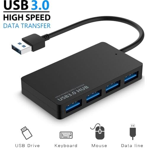 New Arrival! 4-Port USB3.0 H ub 5Gbps Portable Compact for PC Mac Laptop Notebook Desktop CA