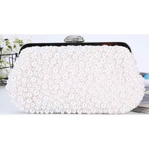 Ladies Pearl Dinner Bag Classic Handmade Bead Embroidered Clutch Large Capacity Banquet Bag purses and handbags