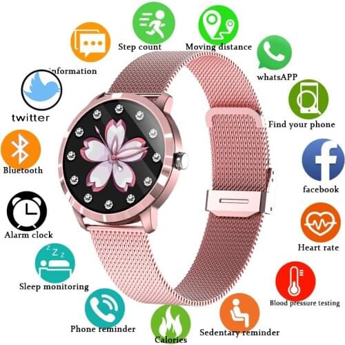 GEJIAN Woman Smart Watch Women Physiological Heart Rate Blood Pressure Monitor For Android IOS Waterproof Ladies smartwatch +Box
