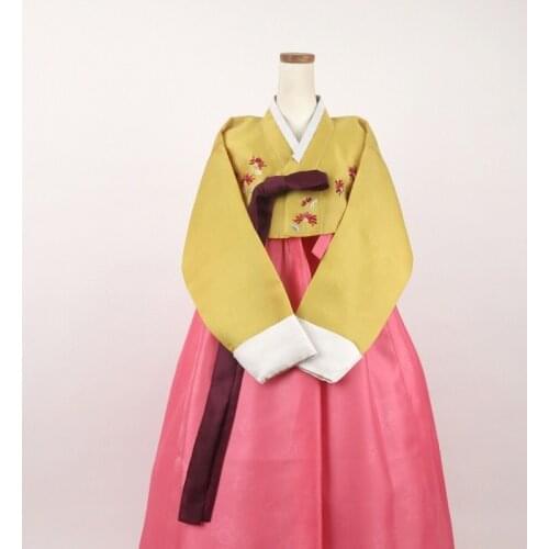 Womens Hanbok Korean Traditional Costume, Exquisite Embroidered Ethnic Costume Dress Women