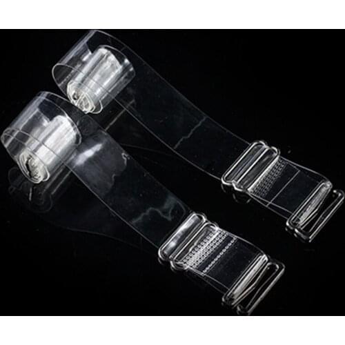 1 CM Women Metal Buckle Invisible Bra Straps Non Slip Clear Bra Strap Adjustable Bra Shoulder Strap Extender Accessories