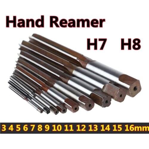10PCS 3-16mm H7 H8 Hand Reamer 14pcs Precision 9SiCr Straight-shank Engineering Tools (3/4/5/6/7/8/9/10/11/12/13/14/15/16mm)