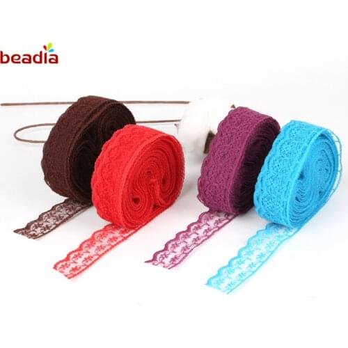 20mm 10yards/lot Lace Fabric Trimming Width Lace Ribbon Embroidered Net Lace Trim For Sewing DIY Trims Scrapbooking