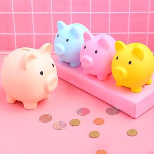 2020 Colorul Cash Box Pig Shaped Money Box Durable Deposit Machine Portable Piggy Bank Money Saving Case Coins Storage Box