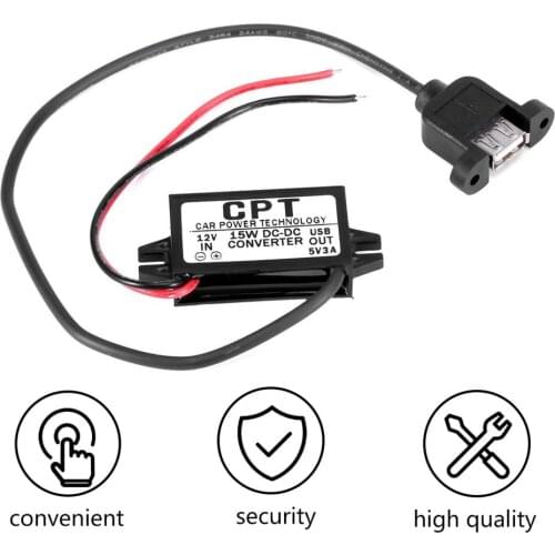 5 Types Car Power Technology Charger DC Converter Module Single Port 12V To 5V 3A 15W with Micro USB Cable Dropshipping