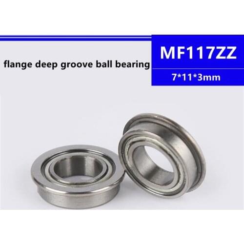 50/100/500pcs MF117ZZ 7*11*3mm LF1170ZZ F677ZZ flange deep groove ball bearing 7x11x3mm MF117Z Flanged bearing