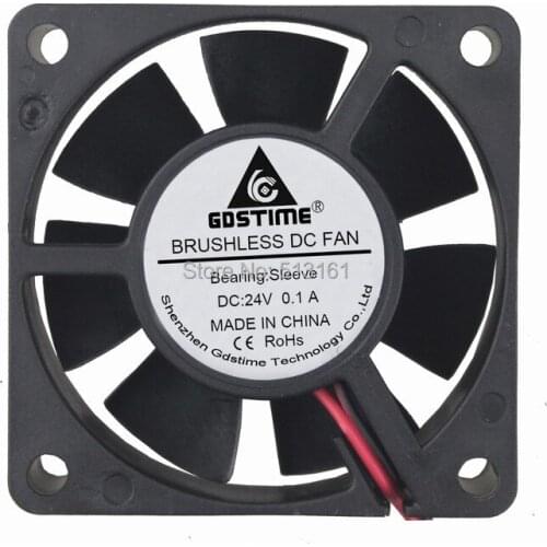 50pcs/lot Gdstime 2Pin 6020 60x60x20mm 6CM 60mm DC 24V Cooling Cooler CPU Fan