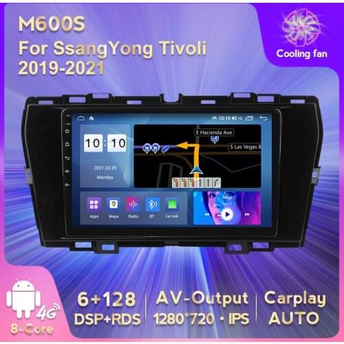 IPS HD 1280*720 Android11 Car GPS Navigation DVD Multimedia Player for SsangYong Tivoli 2019-2021 BT Stereo Player Carplay AUTO