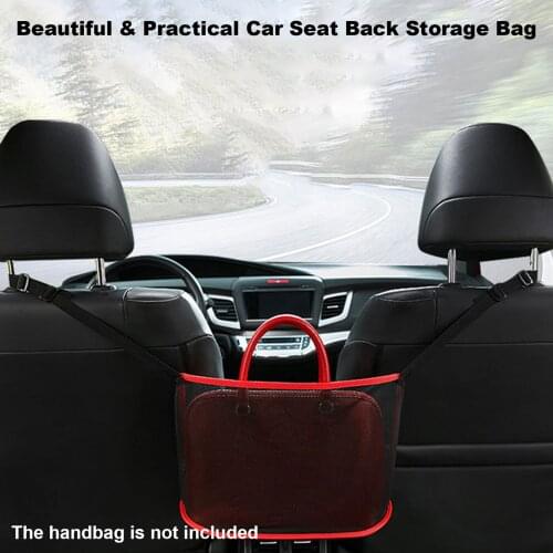 Car Mesh Organizer Between Seats Car Net Pocket Handbag Holder Car Goods for Tissue Purse Seat Back Net Bag Pets Kids Barrier