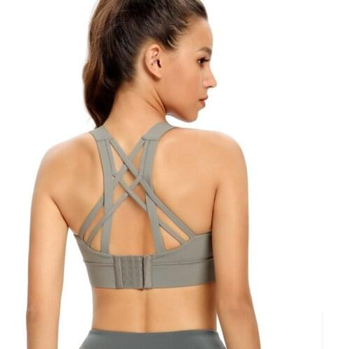 New Adjustable Back Buckle Women High Strength Shockproof Sports Bra Quick-Drying Yoga Vest Bra Running Fitness Bra Plus Size