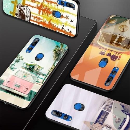 Combi Van Surf Tempered Glass Phone Case For Huawei honor 8X 9 10i 20i 20Lite 20Pro 30 Pro Cover Shell