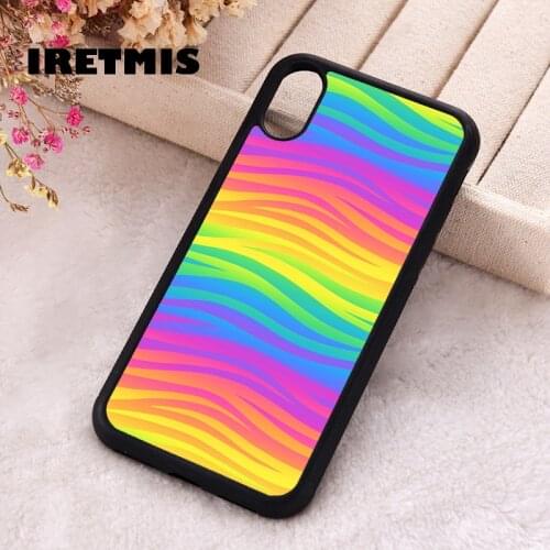 Iretmis 5 5S SE phone cover cases for iphone 6 6S 7 8 Plus X Xs Max XR 12 MINI Pro Soft Silicone TPU RAINBOW WAVES PRINT PATTERN