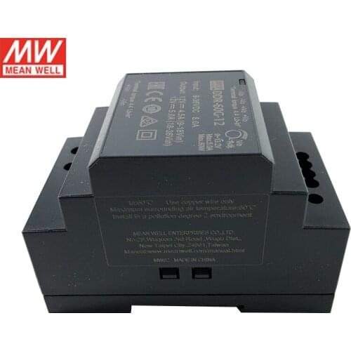 MEAN WELL DDR-60G-15 60W DIN Rail DC-DC Converter Input 9-36V DC to 15V DC 4A 60W meanwell Power Supply(12V/24Vdc to 15Vdc)