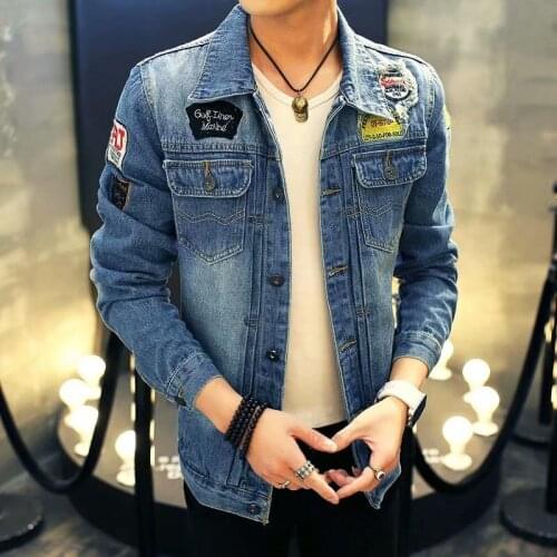 Spring Autumn Mens Denim Jacket Casual All-match Korean Version of Self-cultivation Retro Denim Handsome Mens Clothing Trend
