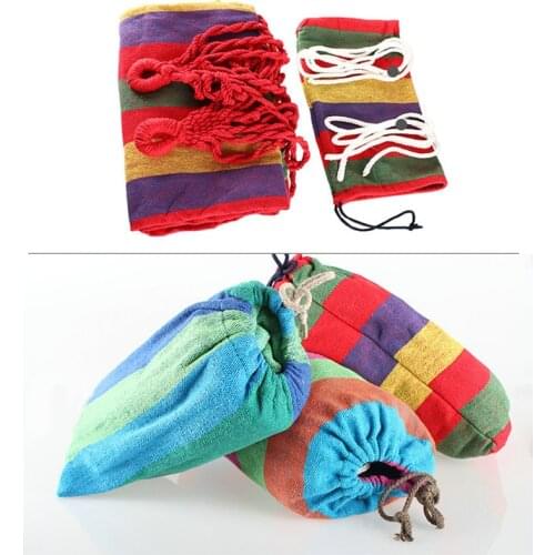 Double Canvas Outdoor Hammock Portable Travel Camping Hanging Hammock Swing Lazy Chair Hammock Outdoor Supplies