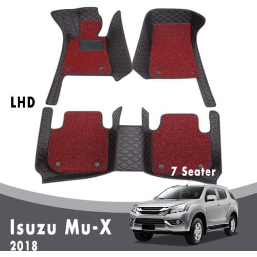 Luxury Double Layer Wire Loop Carpet For Isuzu Mu-X 2018 7 Seater Custom Car Floor Mats Interior Leather Parts Waterproof Rugs
