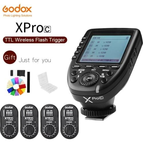 GODOX XPro-C E-TTL 2.4G Wireless High Speed Sync 1/8000s X system High-speed Flash Trigger + 4x XTR-16 For Canon EOS Cameras