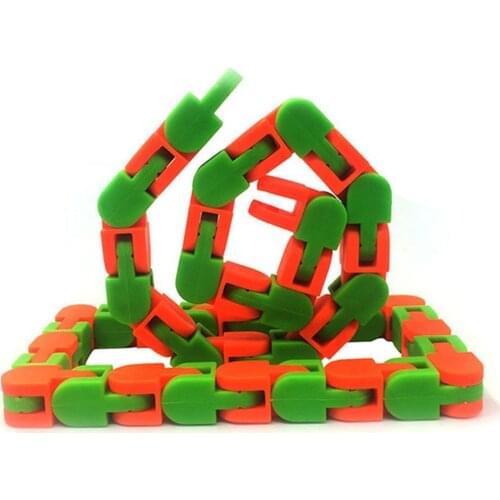 1PCS 48 Section Toys Colorful Puzzle Sensory Tracks Snap And Click Fidget Toys Kids Stress Relief Rotate Dropshipping