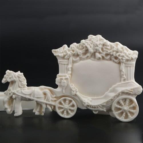 Luyou 3D Palace Carriage Silicone Candle Mold Fondant Wedding Cake Decorating Tools Chocolate Mould Resin Clay Soap Molds FM1382