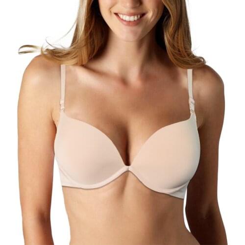 Small Cup Plunge Deep U Bra Women Brassiere Bralette Sexy Breathable Female Solid Color Lingerie Gathered Push Up Bra for Girl